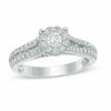 Thumbnail Image 0 of 0.75 CT. T.W. Diamond Frame Split Shank Engagement Ring in 14K White Gold