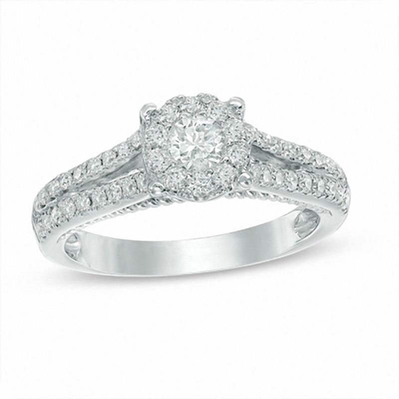 3.40 Ctw Radiant White Diamond Split Shank Engagement Ring Solid 14k White Gold 