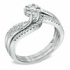 Thumbnail Image 1 of 0.50 CT. T.W. Diamond Cluster Bridal Set in 10K White Gold