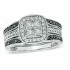 Thumbnail Image 0 of 0.95 CT. T.W. Princess-Cut Quad Diamond Frame Bridal Set in 14K White Gold