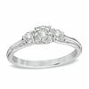 Thumbnail Image 1 of 0.25 CT. T.W. Diamond Cluster Three Stone Ring in 10K White Gold