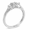 Thumbnail Image 2 of 0.25 CT. T.W. Diamond Cluster Three Stone Ring in 10K White Gold