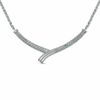Thumbnail Image 0 of 0.19 CT. T.W. Diamond Chevron Necklace in Sterling Silver - 16"