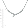 Thumbnail Image 1 of 0.19 CT. T.W. Diamond Chevron Necklace in Sterling Silver - 16"