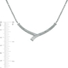 Thumbnail Image 2 of 0.19 CT. T.W. Diamond Chevron Necklace in Sterling Silver - 16"