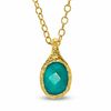 Thumbnail Image 0 of Piara™ Oval Turquoise Pendant in Sterling Silver with 18K Gold Plate - 17.5"