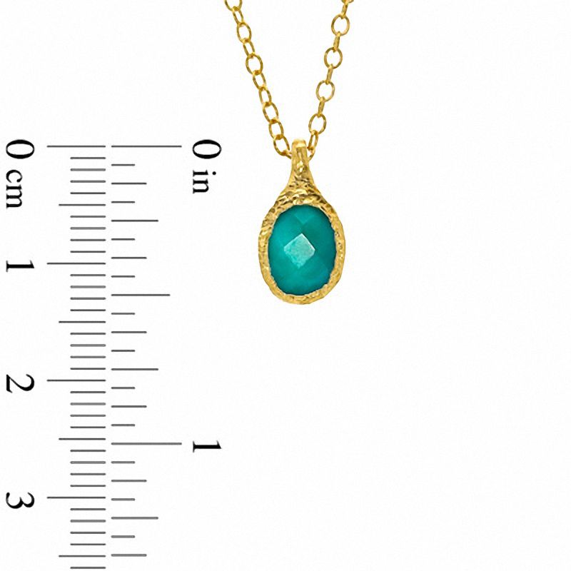 Piara™ Oval Turquoise Pendant in Sterling Silver with 18K Gold Plate - 17.5"