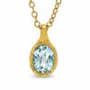 Thumbnail Image 0 of Piara™ Oval Blue Topaz Pendant in Sterling Silver with 18K Gold Plate - 17.5"