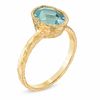 Thumbnail Image 1 of Piara™ Oval Blue Topaz Ring in Sterling Silver with 18K Gold Plate