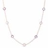Thumbnail Image 1 of Piara™ Amethyst and Rose Quartz Necklace in Sterling Silver with 18K Rose Gold Plate - 35.25