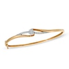 Thumbnail Image 1 of 0.50 CT. T.W. Diamond Cluster Bypass Bangle in 14K Gold