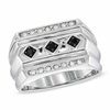 Thumbnail Image 0 of Men's 0.25 CT. T.W. Enhanced Black and White Diamond Ring in 10K White Gold