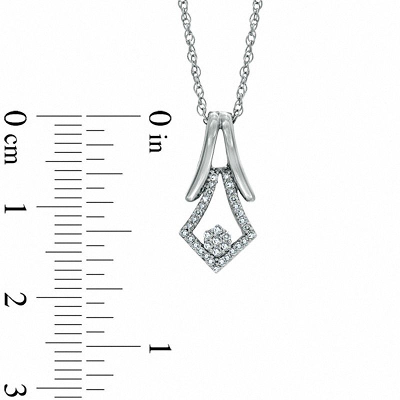 Main Image 2 of 0.10 CT. T.W. Diamond Bell Pendant in Sterling Silver