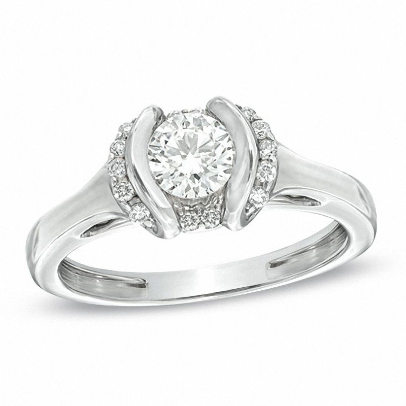 Main Image 1 of Sirena™ 0.58 CT. T.W. Diamond Engagement Ring in 14K White Gold