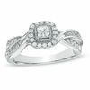 Thumbnail Image 1 of 0.50 CT. T.W. Princess-Cut Diamond Frame Engagement Ring in 10K White Gold