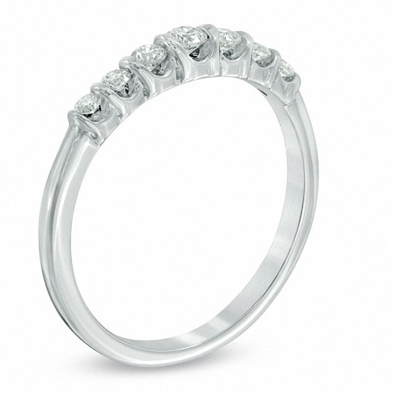 Sirena™ 0.25 CT. T.W. Diamond Seven Stone Wedding Band in 14K White Gold