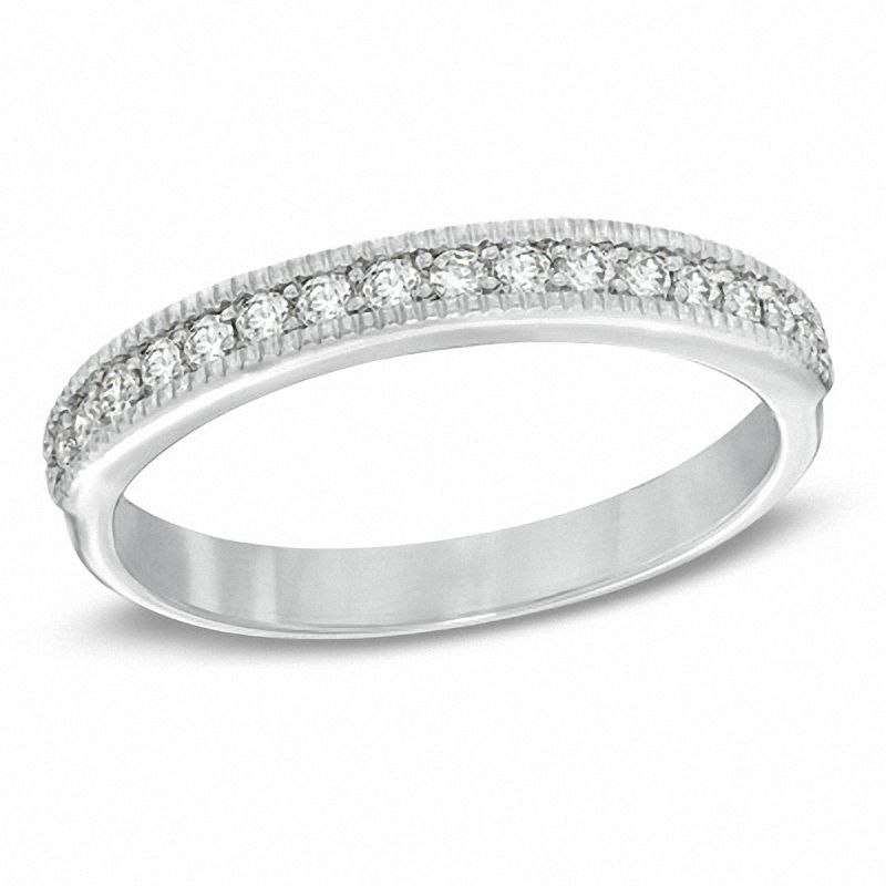 Sirena™ 0.25 CT. T.W. Diamond Milgrain Wedding Band in 14K White Gold