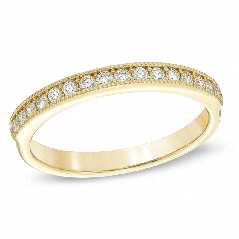 Sirena™ 0.25 CT. T.W. Diamond Milgrain Wedding Band in 14K Gold