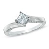 Thumbnail Image 1 of 0.75 CT. T.W. Princess-Cut Diamond Bypass Engagement Ring in 14K White Gold