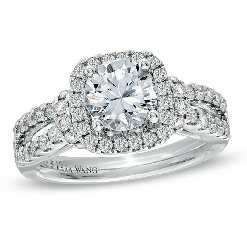 Vera Wang Love Collection 1.95 CT. T.W. Diamond Split Shank Engagement Ring in 14K White Gold