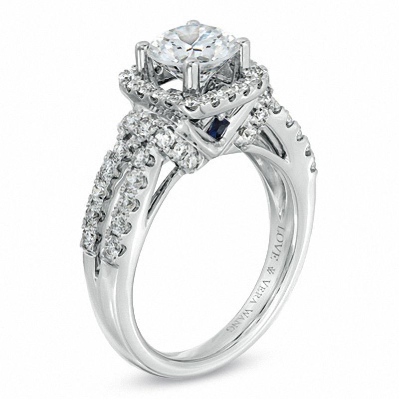 Vera Wang Love Collection 1.95 CT. T.W. Diamond Split Shank Engagement Ring in 14K White Gold