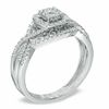 Thumbnail Image 2 of 0.45 CT. T.W. Diamond Square Cluster Twist Shank Bridal Set in 10K White Gold