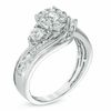Thumbnail Image 2 of 0.95 CT. T.W. Diamond Cluster Engagement Ring in 14K White Gold