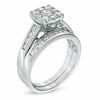 Thumbnail Image 1 of 0.95 CT. T.W. Princess-Shaped Multi-Diamond Channel Bridal Set in 14K White Gold