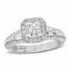 Thumbnail Image 0 of Vera Wang Love Collection 0.95 CT. T.W. Princess-Cut Diamond Edge Engagement Ring in 14K White Gold