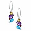 Multi-Gemstone Earrings in Sterling Silver