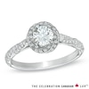 Thumbnail Image 0 of Celebration Canadian Lux® 0.83 CT. T.W. Diamond Cascading Frame Engagement Ring in 18K White Gold (I/SI2)