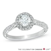 Thumbnail Image 1 of Celebration Canadian Lux® 0.83 CT. T.W. Certified Diamond Cascading Frame Engagement Ring in 18K White Gold (I/SI2)