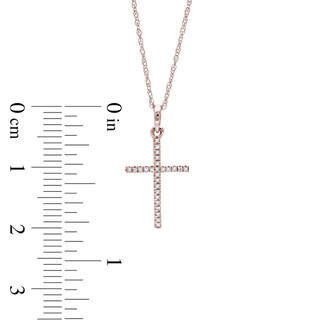 0.05 CT. T.W. Diamond Cross Pendant in 10K Rose Gold