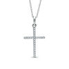 Thumbnail Image 1 of 0.05 CT. T.W. Diamond Cross Pendant in 10K White Gold