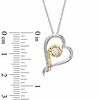 0.15 CT. Princess-Cut Diamond Solitaire Tilted Heart Pendant in 10K Two-Tone Gold