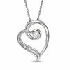 0.25 CT. T.W. Diamond Heart Pendant in 10K White Gold