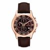 Men's Bulova Dress Chronograph Rose-Tone Strap Watch with Brown Dial (Model: 97B120)