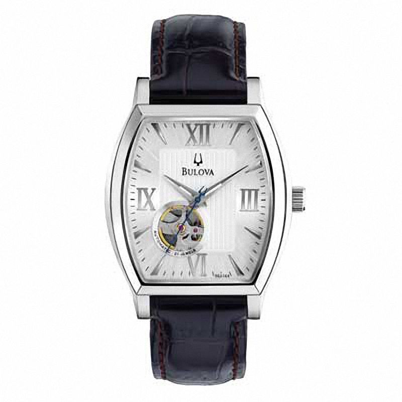 Men's Bulova Automatic Watch with Tonneau Silver-Tone Dial (Model: 96A144)|Peoples Jewellers