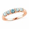 Thumbnail Image 1 of Aquamarine Five Stone Band in 10K Rose Gold