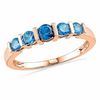 Thumbnail Image 1 of Blue Topaz Five Stone Band in 10K Rose Gold