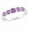 Thumbnail Image 0 of Amethyst Five Stone Anniversary Band in Sterling Silver