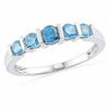 Thumbnail Image 1 of Blue Topaz Five Stone Anniversary Band in Sterling Silver