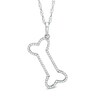 Thumbnail Image 1 of 0.10 CT. T.W. Diamond Outline Dog Bone Pendant in 10K White Gold