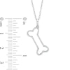 Thumbnail Image 2 of 0.10 CT. T.W. Diamond Outline Dog Bone Pendant in 10K White Gold