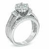 1.25 CT. T.W. Diamond Cluster Collar Engagement Ring in 10K White Gold