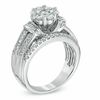 Thumbnail Image 2 of 1.25 CT. T.W. Diamond Cluster Collar Engagement Ring in 10K White Gold
