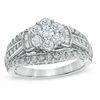 Thumbnail Image 0 of 1.25 CT. T.W. Diamond Cluster Collar Engagement Ring in 10K White Gold