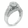 Thumbnail Image 2 of 1.25 CT. T.W. Diamond Cluster Collar Engagement Ring in 10K White Gold