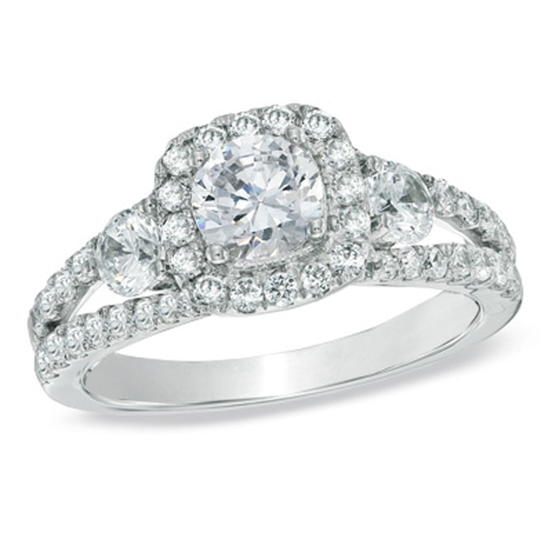 Celebration Canadian Ideal 1.58 CT. T.W. Diamond Engagement Ring in 14K White Gold (I/I1)