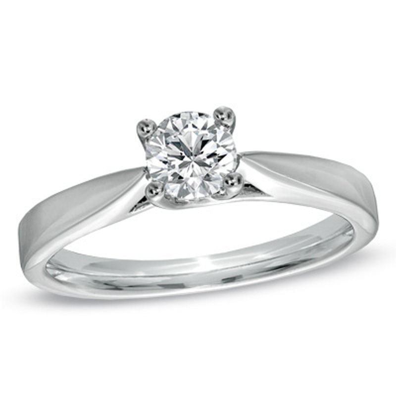 Celebration Canadian Ideal 0.50 CT. Diamond Engagement Ring in 14K White Gold I I1 Peoples Jewellers